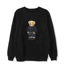 2021SS Same Crew Neck Sweater Printed Flag Shirt Bear T-Shirt Cute Long Sleeve Top Spring and Autumn US Standard SizeS-XXL234w
