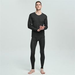 Men's 100% Merino Wool Winter Base Layer Thermal Warm Underwear set Breathable 210gsm weight Tops Pants Set 201125283I