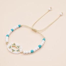 Link Bracelets Go2boho CN Beads White Ellipse Bracelet Fashion Jewelry Miyuki Braided Adjustable