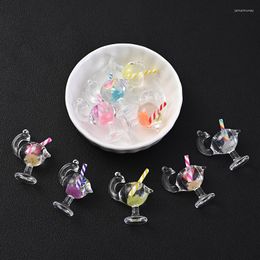 Charms 10Pcs Charm Clear Glowing Magic Power Cup Resin Drinks Beverages Bottles Pendant For Jewellery Making Necklace Earring