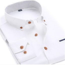 Quality Plus Size Professional Men Dress Shirt Long Sleeve Fashion Moisture Wicking Slim Fit Soft Business Shirts Men Clothing Fac251H