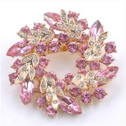 1 Pcs Bling Bling Crystal Rhinestone Golden Chinese Redbud Flower Brooch Pins Jewellery Women Brooches for Scarf2412