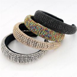 New Full Crystal Headbands Hair Bands for Women Brides Shiny Padded Diamond Headband Hair Hoop Fashion Party Jewelry Accessories313a