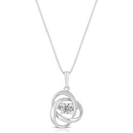 Femme Luxe 0.20 carats Love Knot Diamond Pendant Locket Necklace for Women 925 Sterling Silver Dainty and Hypoallergenic 18inch box chain Jewelry with Gift Ready Box