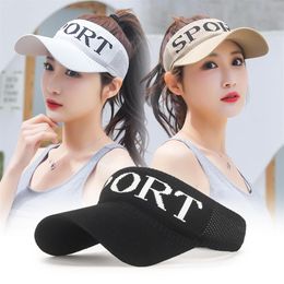 Summer Breathable Visors Sun-Proof Topless Hat Fashion Women's Outdoor Sport Sun Cap UV Protection Top Empty Tennis Golf Cap260z