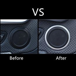 Car Door Audio Speaker Circle Ring Decorative Cover Trim For BMW X1 F48 2 series F45 2016-18 Interior Decals243e