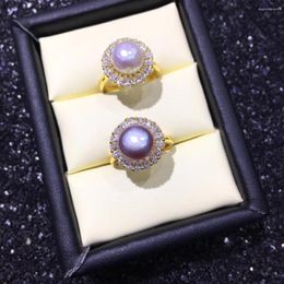 Cluster Rings YIKALAISI 925 Sterling Silver Jewelry Pearl Ring For Women Fine Natural 8-9 Mm Freshwater Wholesale