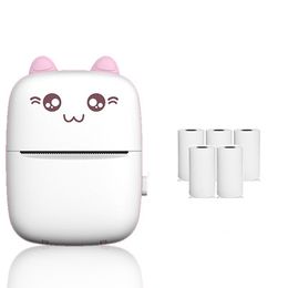 Mini Photo Printer of Wireless Bluetooth Thermal Portable Pocket Printer Built-in 1000mAh Battery Cute Label Printer for Study and Note Daily