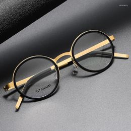 Sunglasses Frames Retro Denmark Titanium No Screw Korea Glasses Optical Ultra-light Business Round Prescription Diopter For Men