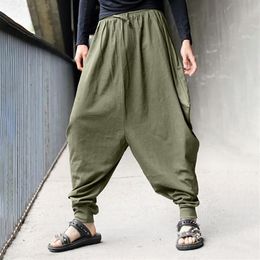 Men's Pants Men Harem Japanese Casual Cotton Linen Baggy Males Clothing Trouser Man Jogger Retro Gypsy Hip Hop Sweatpants280x