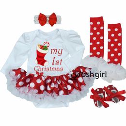 Clothing Sets born Christmas Clothes Baby Girls Set My First Ruffle Tutu Dress Born 230915