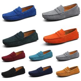 mens women outdoor Shoes Leather soft sole black red orange blue brown orange Fuchsia Grey comfortable sneaker thirty-two