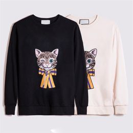 2021 designer winter sports sweater hoodies whole mens cute cat embroidery lovers womens classic sweatshirt269N