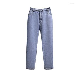 Women's Jeans Large Size Female 2023 Fall Loose Type Straight Button Casual Wind Fat Girl