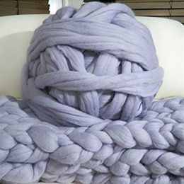 ZENGIA 1000g Ball Super Thick Yarn Soft Merino Wool Yarns Large Chunky Yarn Bulky Arm Roving Knitting Blanket Spinning Yarn Wool T217K