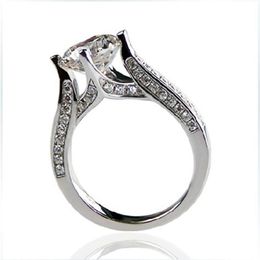 Test Positive 2Ct 8mm D-E Moissanite Diamond Ring Brilliant 925 Sterling Silver Ring Engagement for Women322l