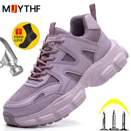 Dress Shoes Men Women Safety Shoes Anti-smash Anti-puncture Work Shoes Breathable Lightweight Work Sneakers Indestructible Shoes Boots 230915