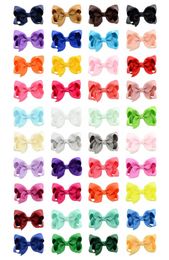 Kids Hair Accessories 3inchs multi-color curly flower bow and duckbill clip children's Christmas gifts hairclips Hairpin with headband flowers
