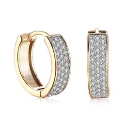 Romantic Jewellery Earrings Gold Plated Single Row Mosaic Zircon Clip-On And Screw Back Earring Accessories Valentine's Day Gif263i