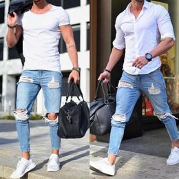 Men Baggy Ripped Hole Denim Pants Male Distressed Harem Jeans Oversize Hip Hop Cropped Jean Pants Old Style Joggers Pencil Jeans198d