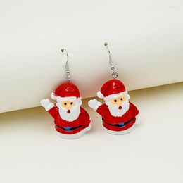 Dangle Earrings U-Magical Trendy Christmas Elk Snowman Santa Claus Drop Earring For Women Multiple Resin Multicolor Cartoon Jewellery