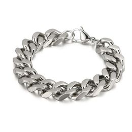 12mm 8 66'' high polished stainless steel cuban curb link chain bracelet bangle mens Jewellery birthday gifts nice gifts282y