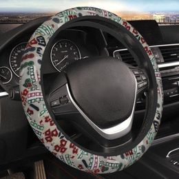 Steering Wheel Covers Mahjong Tiles Thickening Car Cover 38cm Universal Suitable Elastic