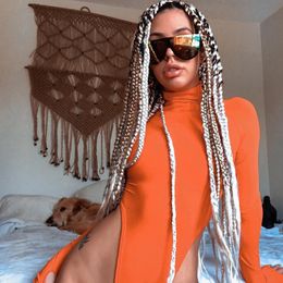 Womens Jumpsuits Rompers Black Solid Long Sleeve Winter Bodysuit Fall Orange Turtleneck Basic Bodycon Body Suits For Women Jumpsuit Short 230915