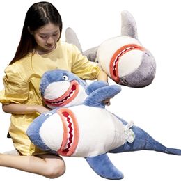 Plush Dolls Cartoon Red Lips Serration Shark Pillow Toys Stuffed Soft Sea Animal Whale Throw Cushion Birthday Gifts Decor 230915