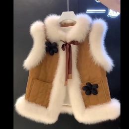 Jackets Girls Vest Autumn and Winter Fashion Baby Faux Fur Sweetheart Outerwear Tank Top for Children 230915