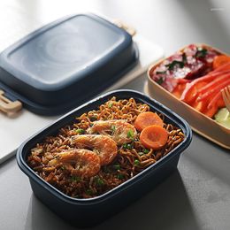 Dinnerware 980ml Double Buckle Frosted Bento Box Portable Microwave-heatable Double-layer Compartment Fresh-keeping With Spoon And Fork