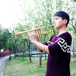 SLADE Trumpet Bb Tone Brass musical instruments Body Phosphor Bronze Beginner's Practise Band Playing Trumpet Gold Lacquer Fashion