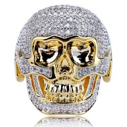 Hip Hop Gold Jewellery Iced Out Skull Rings for Men New Arrival Diamond Men's High Quality Bling Rings288f