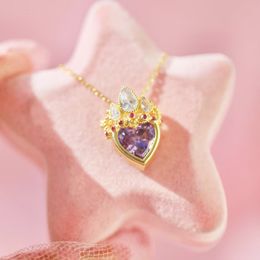 Pendant Necklaces Rapunzel Crown Charm Necklace For Women Girls Gold Plated Princess Wedding Geek Jewelry Accessories Gift 230915