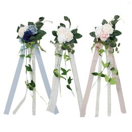 Decorative Flowers Wedding Aisle Decorations For Ceremony Floral Decor Artificial Chair Back Decoration Banquet