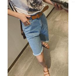 Women's Jeans 2023 Women Pencil Vintage Hem Denim Shorts Capris Y2k Woman Pants Clothing Streetwear Trousers Baggy Mom Cargo Harajuku