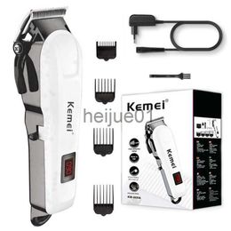 Electric Shavers Kemei Barber Cordless Hair Clipper Professional Hair Trimmer For Men Electric Adjustable Hair Cutting Machine Rechargeable Kit x0918