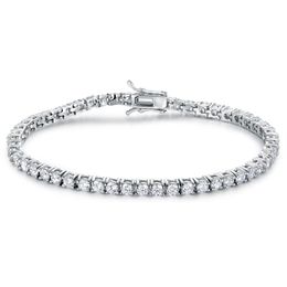 100% Authentic Solid 925 Sterling Silver tennis chains Hip-hop Tide Bracelets Zircon 3mm Bracelet Tennis bracelet Luxury silver Je301k