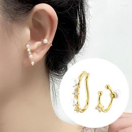 Backs Earrings Sweet U Chaped Earclip Without Piercing Hole For Women 1pc Imitation Pearl Ear Cuff Earing Fashion Jewelry EF074