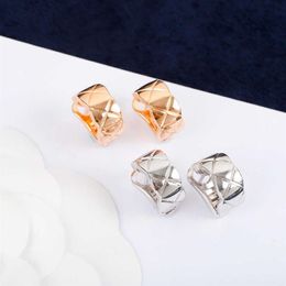 New Brand Pure 925 Sterling Silver Jewellery For Women Rose Gold Earrings Luxury Gold Clip Ear Stud Earrings Design Summer267C