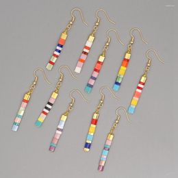 Dangle Earrings Go2Boho Miyuki Tila Earring For Women Jewelry Aesthetic Glass Beads Long Drop Earings Summer Beach 2023 Fashion