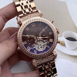 2023 Five stitches series tourbillon automatic mechanical watch 41 mm diameter high quality European brand Steel strap fashion carving flower shell cover