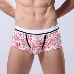 Fashion Cotton Mens Underwear Boxers Shorts Trunks Print Floral Low Rise Panties Comfortable Sexy Boxer Jockstrap Boxers Men Under255S