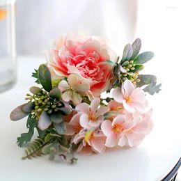 Decorative Flowers 1PC 30cm Artificial Rose Peony Silk Flower Wedding Bridal Bouquet Simulated Hydrangea Fake Christma Home Table Decor