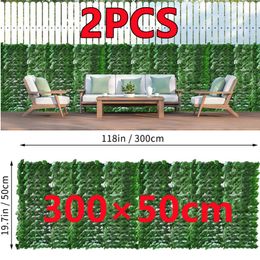 Faux Floral Greenery 2PCS Artificial Leaf Fence Panels Faux Hedge Privacy Fence Screen Greenery for Outdoor Garden Yard Terrace Patio Christmas Decor 230918