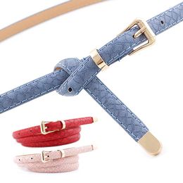 Belts 105cm Women Snake Pattern Thin Belt With Gold Metal Pin Buckle For Ladies Dress Blzer Decorative Casual All-match