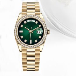 Mens moissanite Watch for automatic movement watches designer green dial watches women diamond watches stainless steel strap luxury watch montre luxe