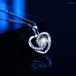 Ожерелья с подвесками, милое ожерелье в виде сердца для женщин, модная серебряная тонкая цепочка, ювелирные изделия, подарок для девочек, аксессуары, сувенир N008