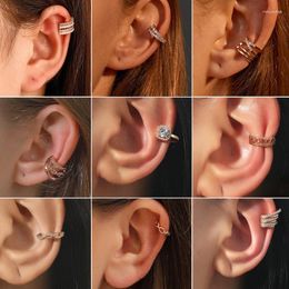 Backs Earrings 1PC Punk Metal Ear Cuff Clip For Women No Pierced C Shape Cartilage Conch Fake Without Piercing Earring Gifts