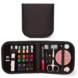 27pcs set Portable Travel Sewing Box Kit Sewing Thread Stitches Knitting Needles Tools Cloth Buttons Craft Scissor Mom Gifts196S